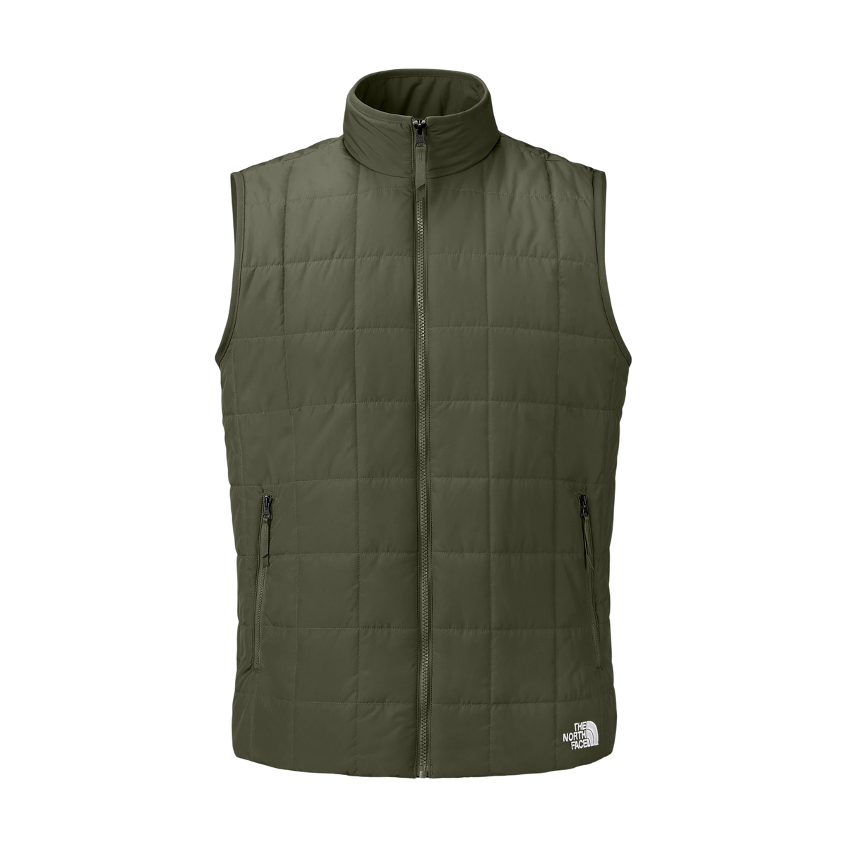 The North Face Iron Drift Quilted Vest in New Taupe Green — custom branded by Motive