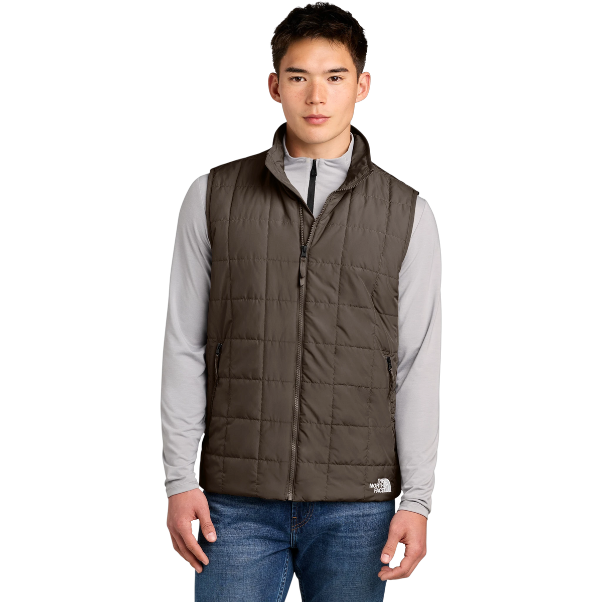 The North Face Iron Drift Quilted Vest in Smokey Brown — custom branded by Motive