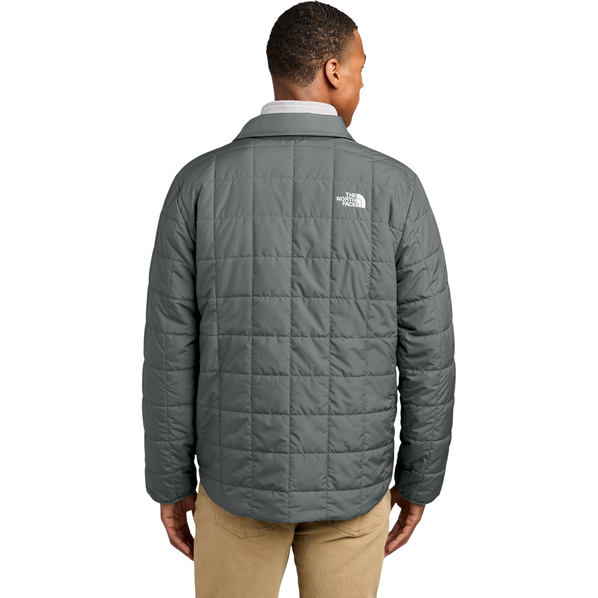 The North Face Iron Drift Quilted Shirt Jacket in Smoked Pearl Grey — custom branded by Motive