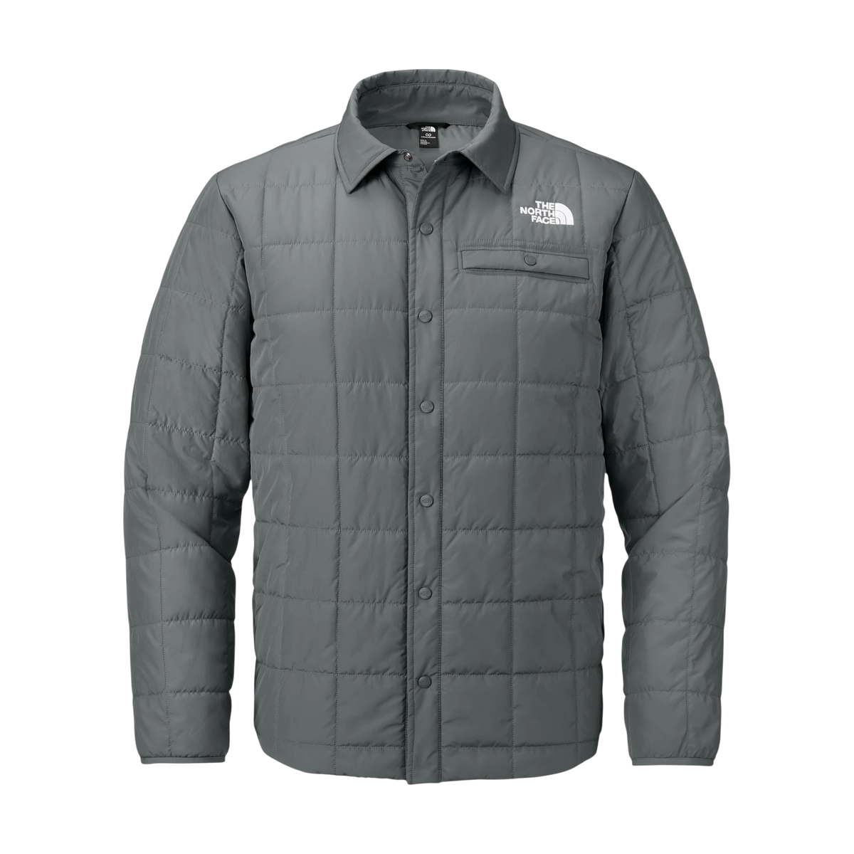 The North Face Iron Drift Quilted Shirt Jacket in Smoked Pearl Grey — custom branded by Motive