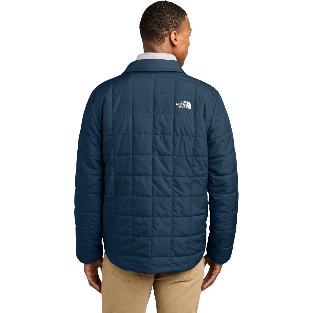 The North Face Iron Drift Quilted Shirt Jacket in Summit Navy — custom branded by Motive