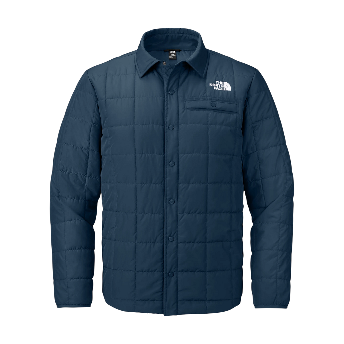 The North Face Iron Drift Quilted Shirt Jacket in Summit Navy — custom branded by Motive