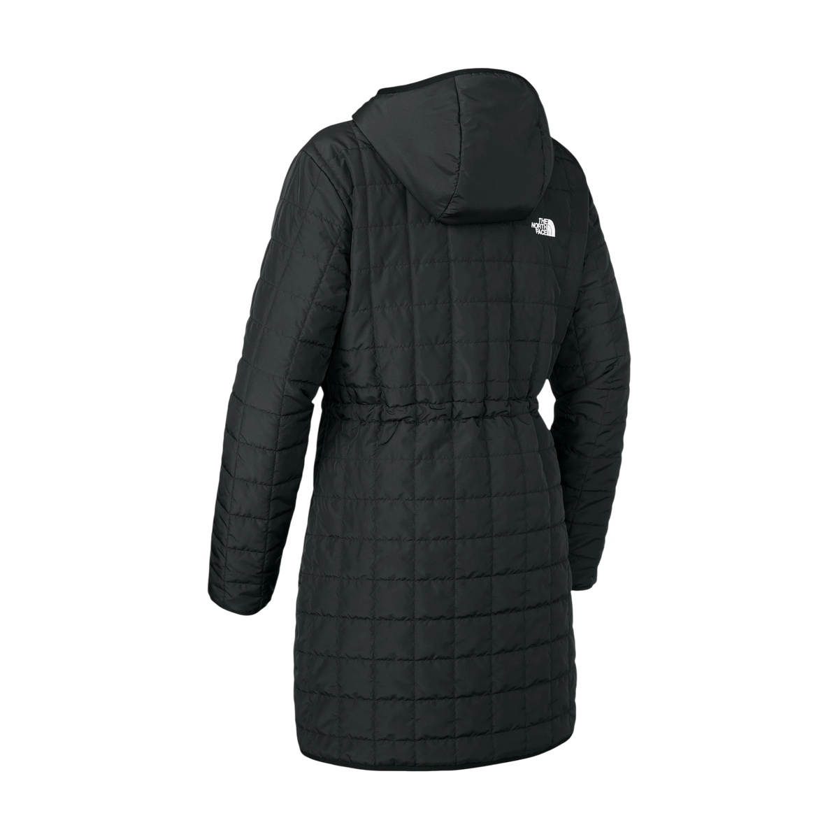 The North Face Women's Iron Drift Quilted Hooded Parka in TNF Black — custom branded by Motive