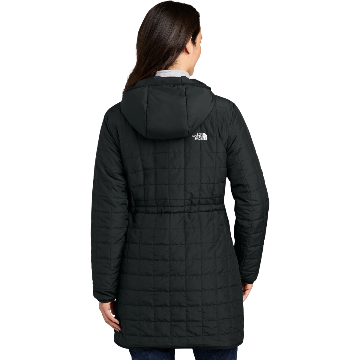 The North Face Women's Iron Drift Quilted Hooded Parka in TNF Black — custom branded by Motive