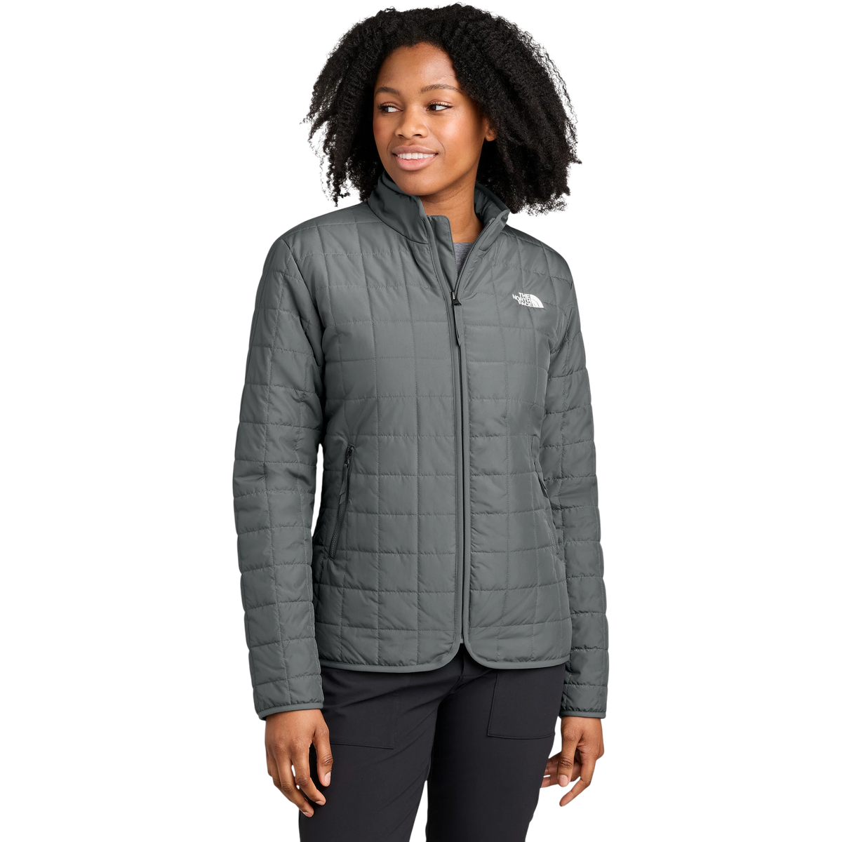 The North Face Women's Iron Drift Quilted Jacket in Smoked Pearl Grey — custom branded by Motive