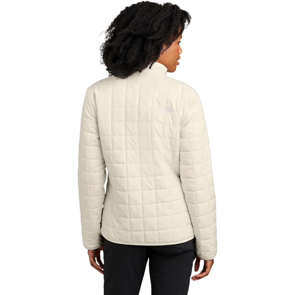 The North Face Women's Iron Drift Quilted Jacket in White Dune — custom branded by Motive