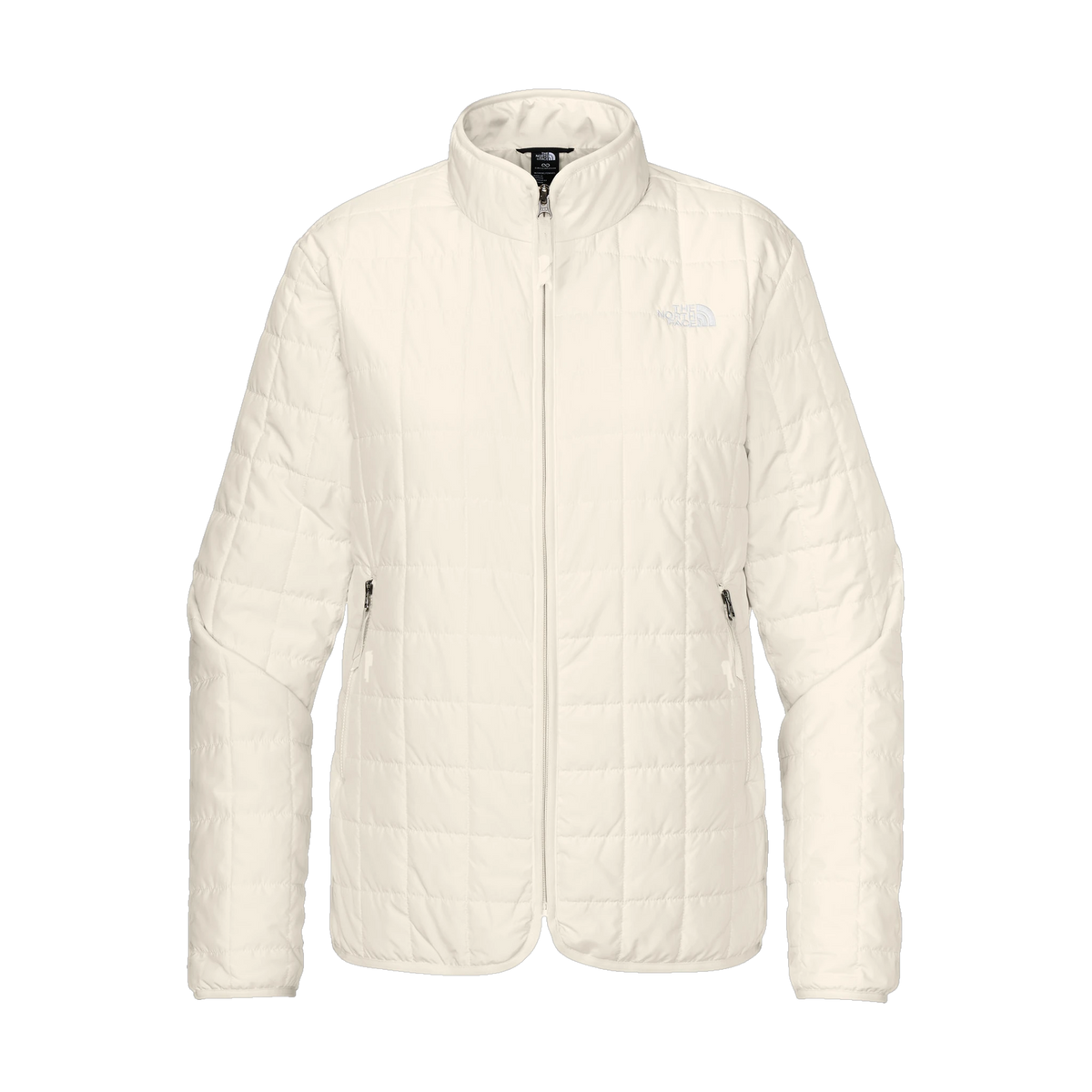 The North Face Women's Iron Drift Quilted Jacket in White Dune — custom branded by Motive