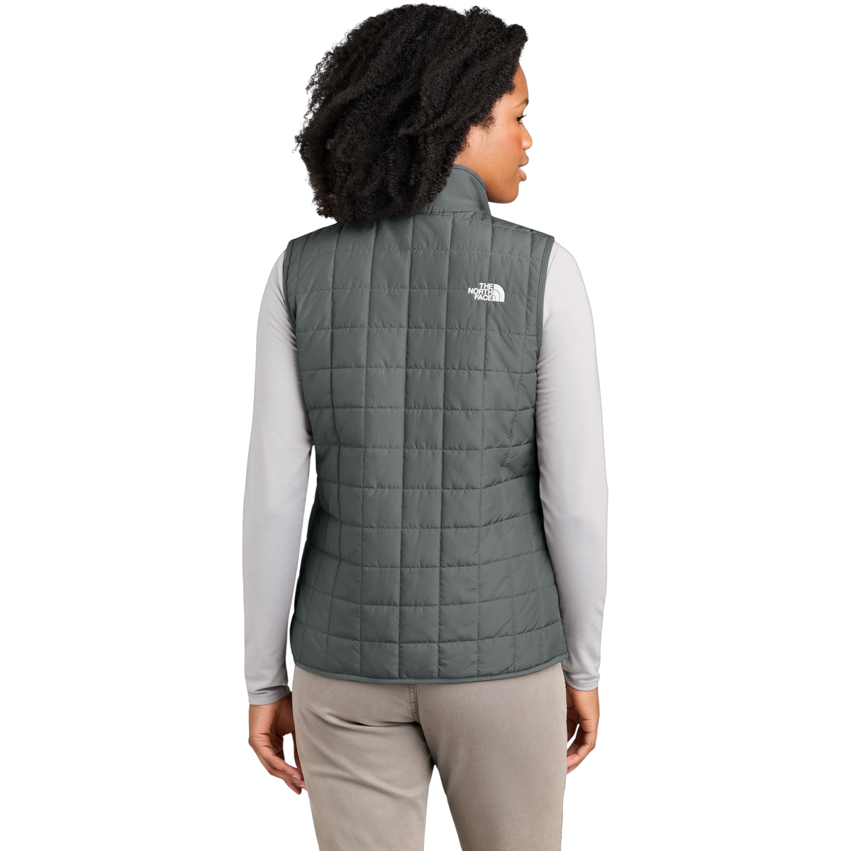 The North Face Women's Iron Drift Quilted Vest in Smoked Pearl Grey — custom branded by Motive