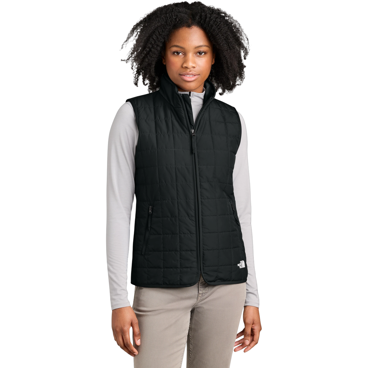 The North Face Women's Iron Drift Quilted Vest in TNF Black — custom branded by Motive