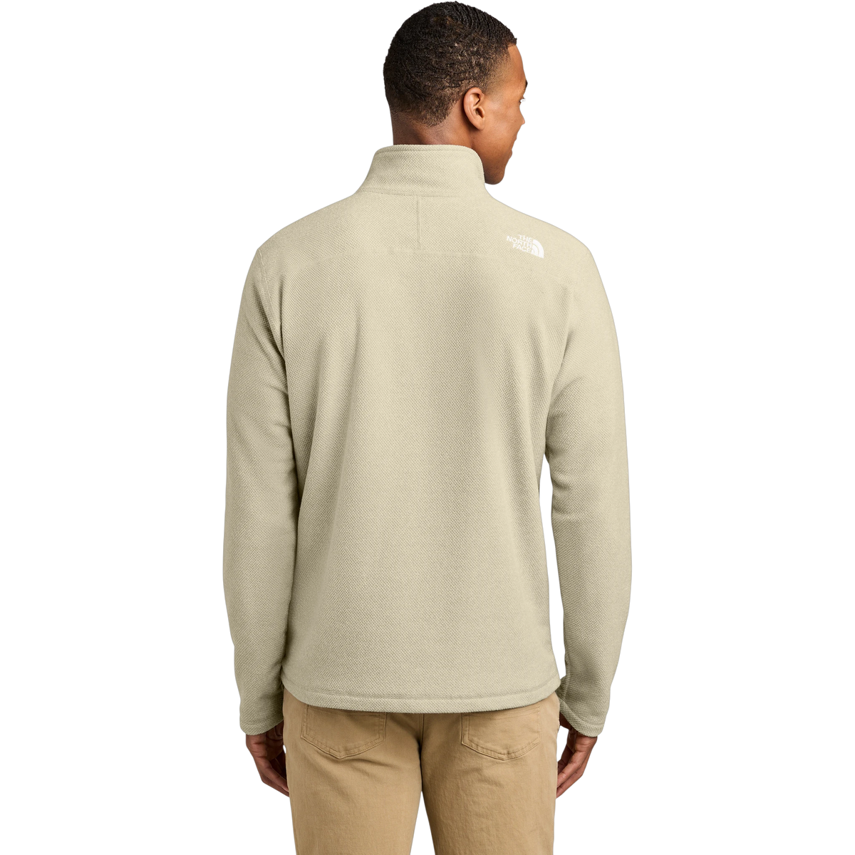 The North Face Textured Pine Grove 1/2-Zip in Gravel Heather — custom branded by Motive