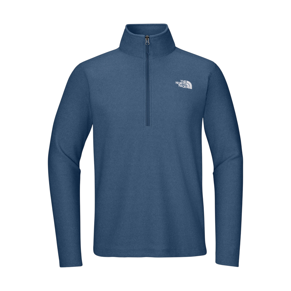 The North Face Textured Pine Grove 1/2-Zip in Shady Blue Heather — custom branded by Motive