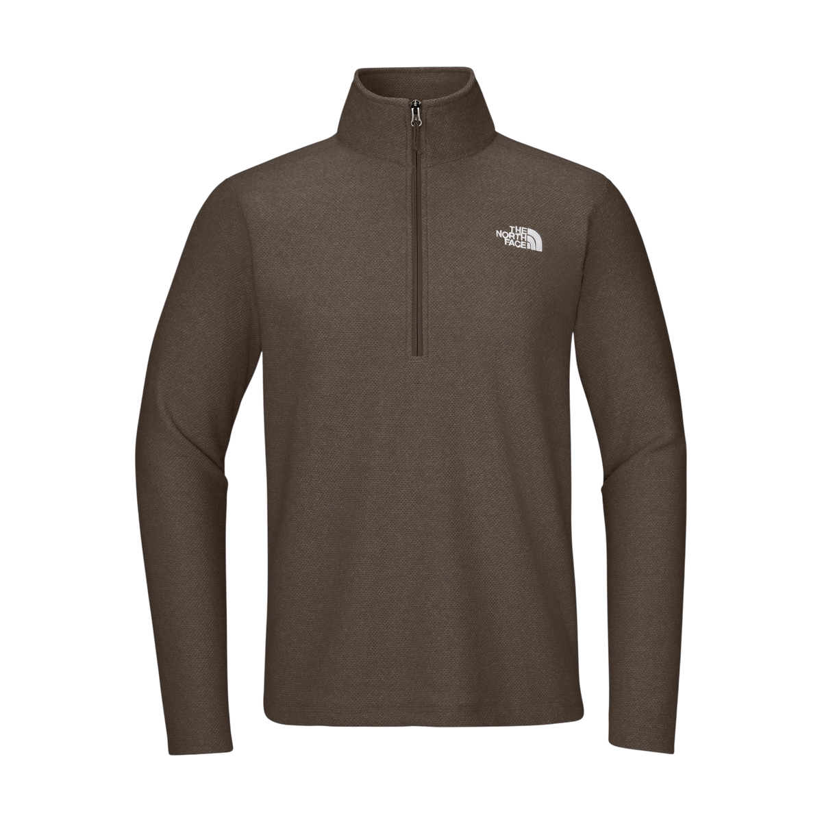 The North Face Textured Pine Grove 1/2-Zip in Smokey Brown Heather — custom branded by Motive
