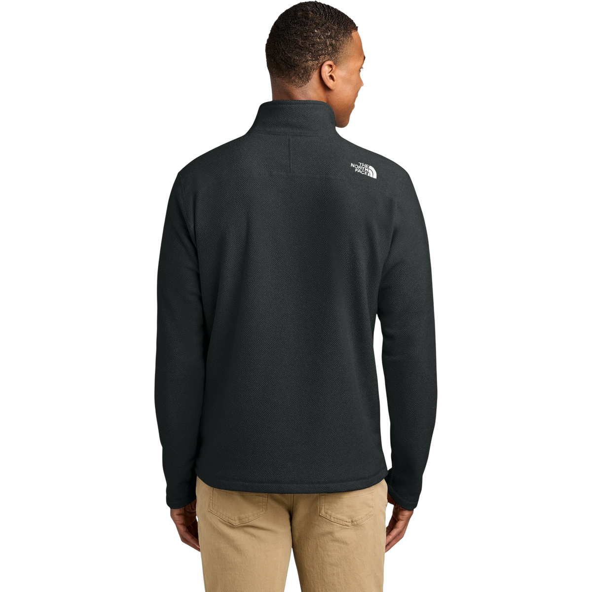 The North Face Textured Pine Grove 1/2-Zip in TNF Black Heather — custom branded by Motive