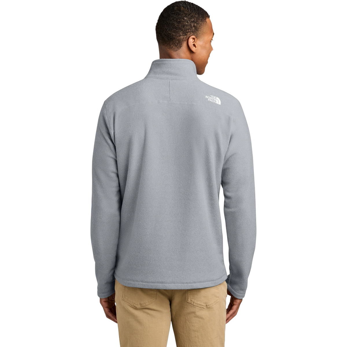 The North Face Textured Pine Grove 1/2-Zip in TNF Light Grey Heather — custom branded by Motive