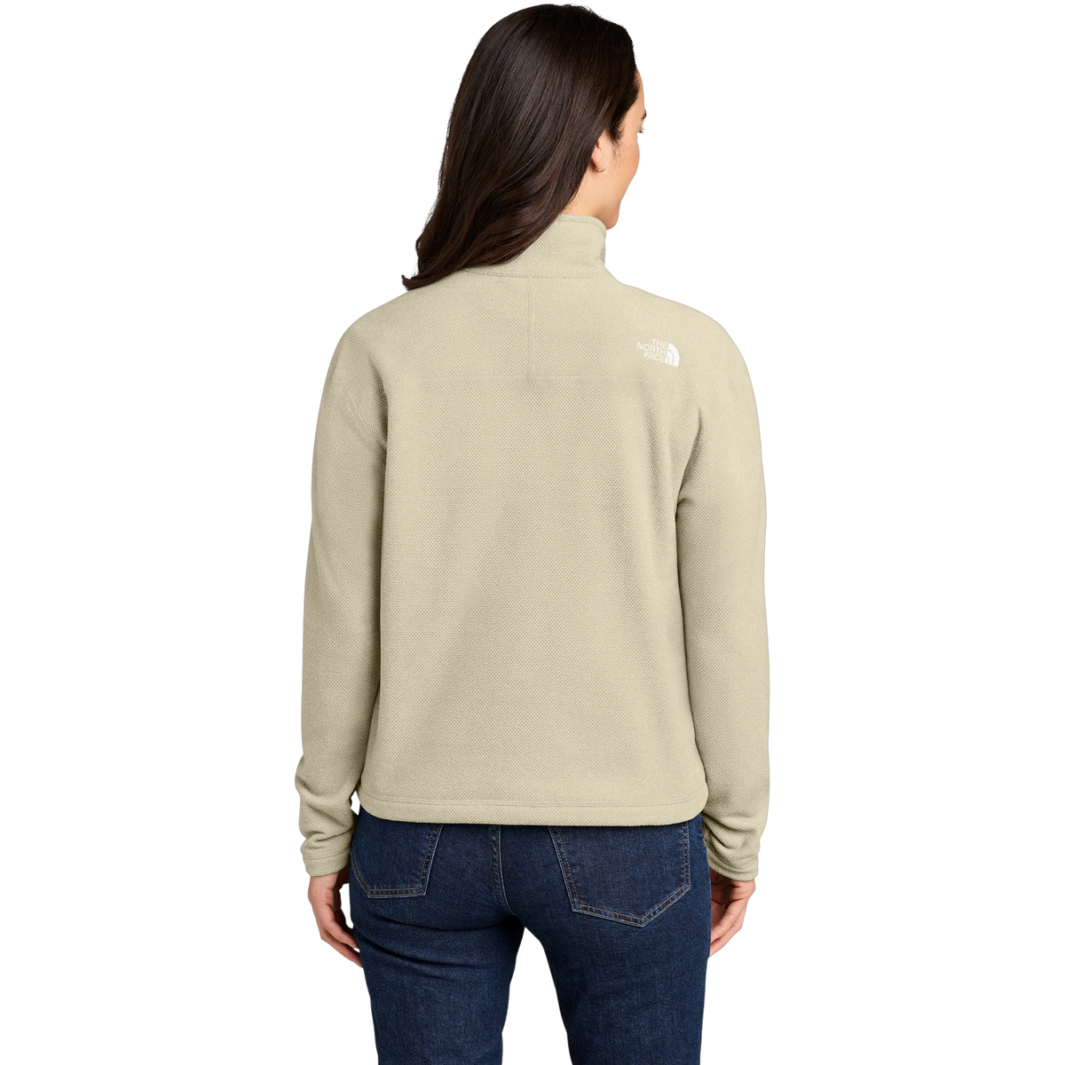The North Face Women's Textured Pine Grove 1/2-Zip in Gravel Heather — custom branded by Motive
