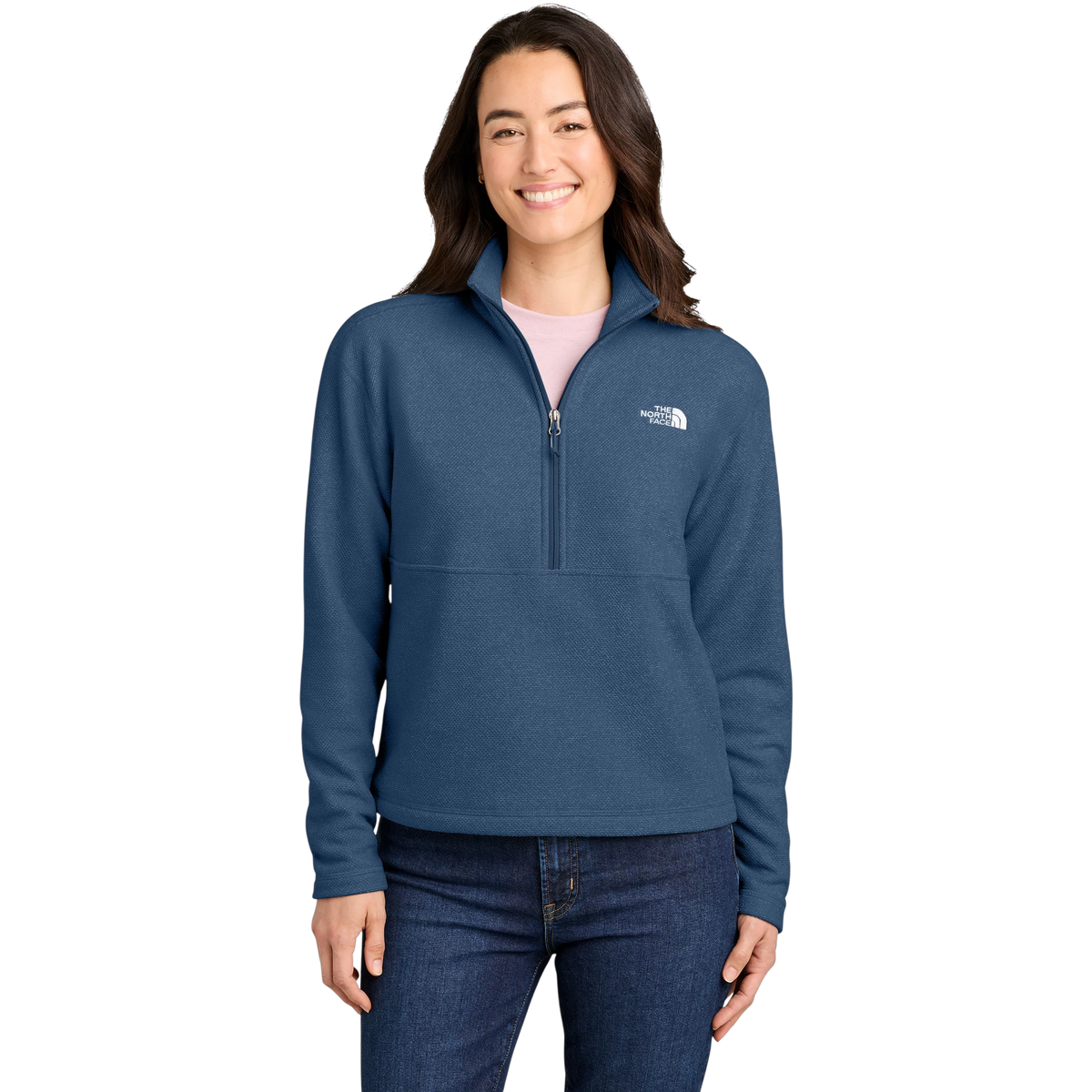 The North Face Women's Textured Pine Grove 1/2-Zip in Shady Blue Heather