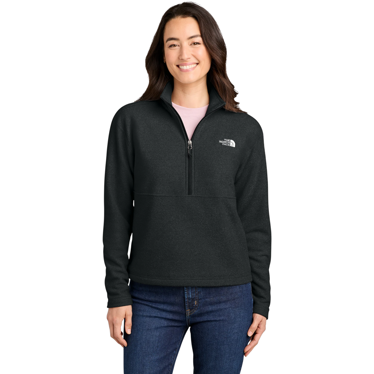 The North Face Women's Textured Pine Grove 1/2-Zip in TNF Black Heather