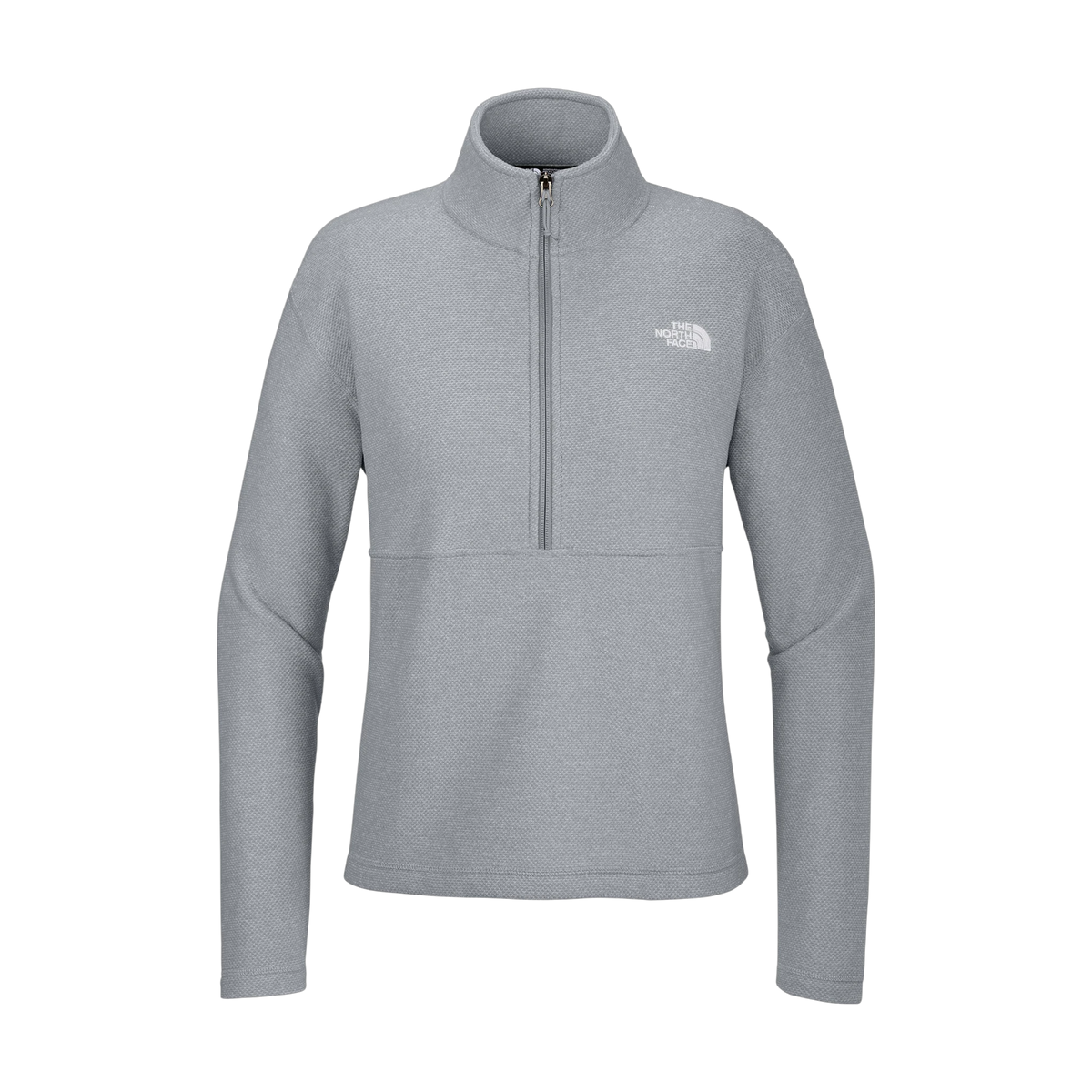 The North Face Women's Textured Pine Grove 1/2-Zip in TNF Light Grey Heather — custom branded by Motive