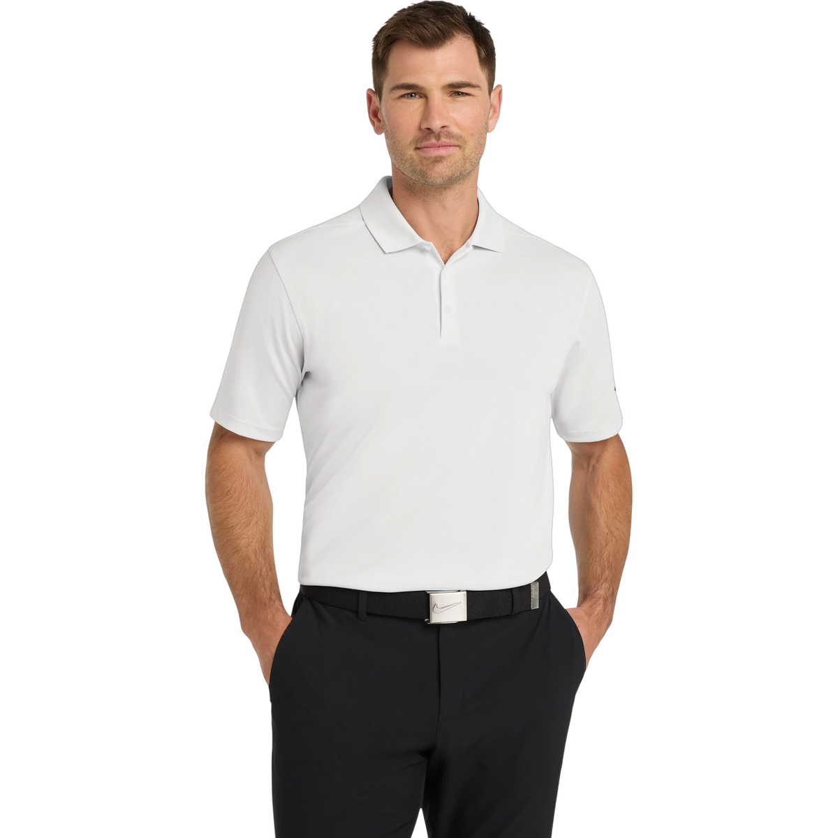 Nike Dri-FIT Micro Pique 2.0 Polo in White — custom branded by Motive