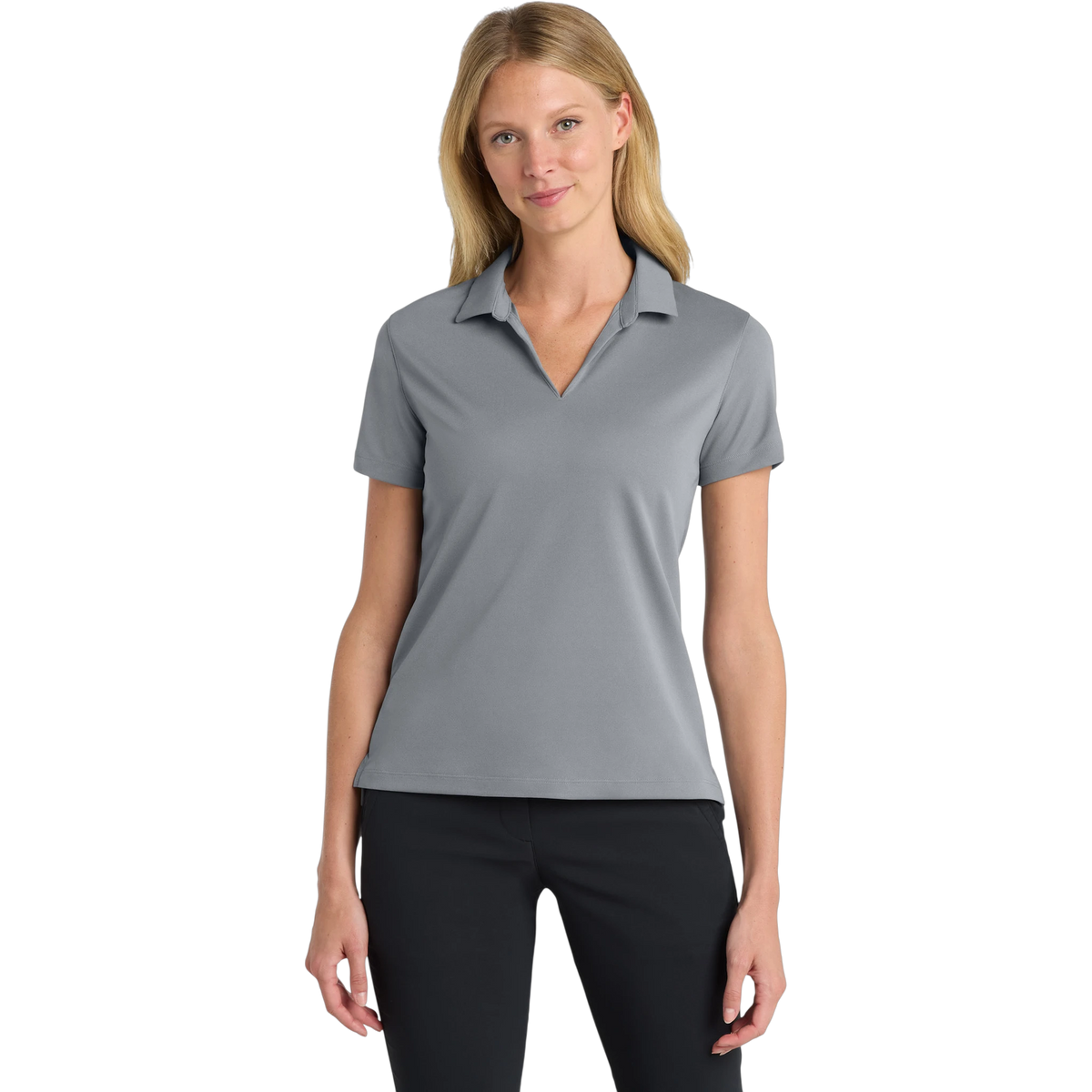 Nike Women's Dri-FIT Micro Pique 2.0 Polo in Cool Grey — custom branded by Motive