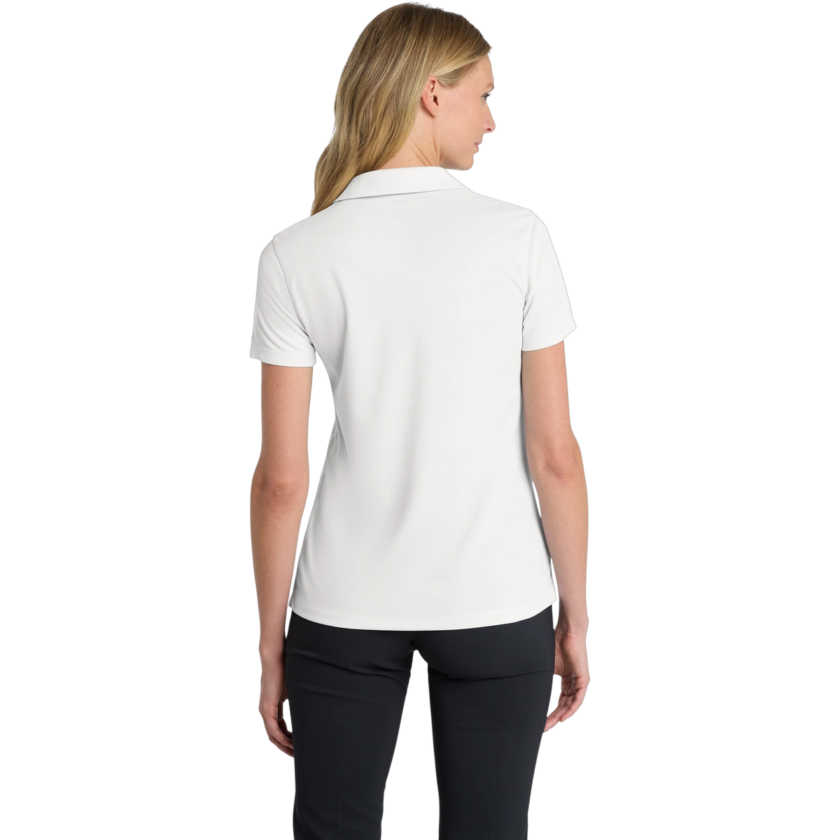 Nike Women's Dri-FIT Micro Pique 2.0 Polo in White — custom branded by Motive