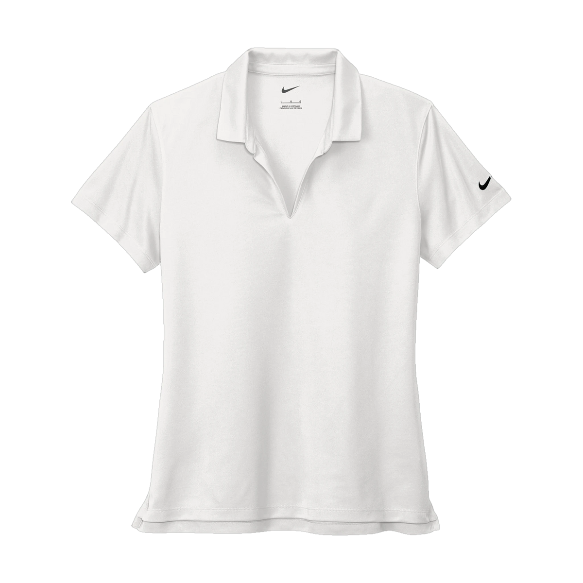 Nike Women's Dri-FIT Micro Pique 2.0 Polo in White — custom branded by Motive