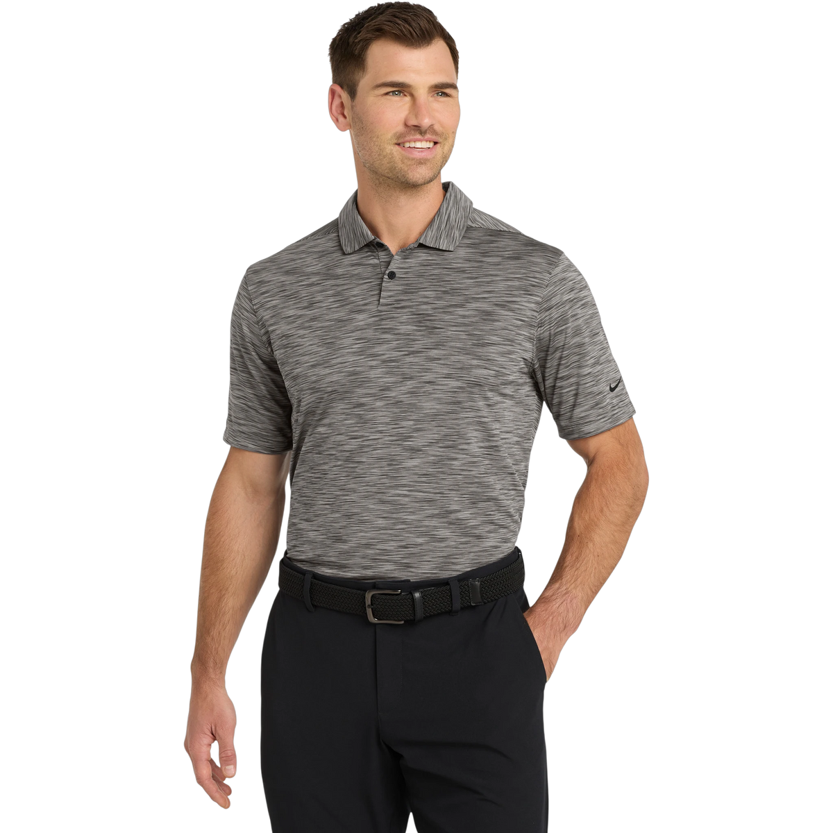 Nike Dri-FIT Vapor Space Dyed Polo in Anthracite — custom branded by Motive