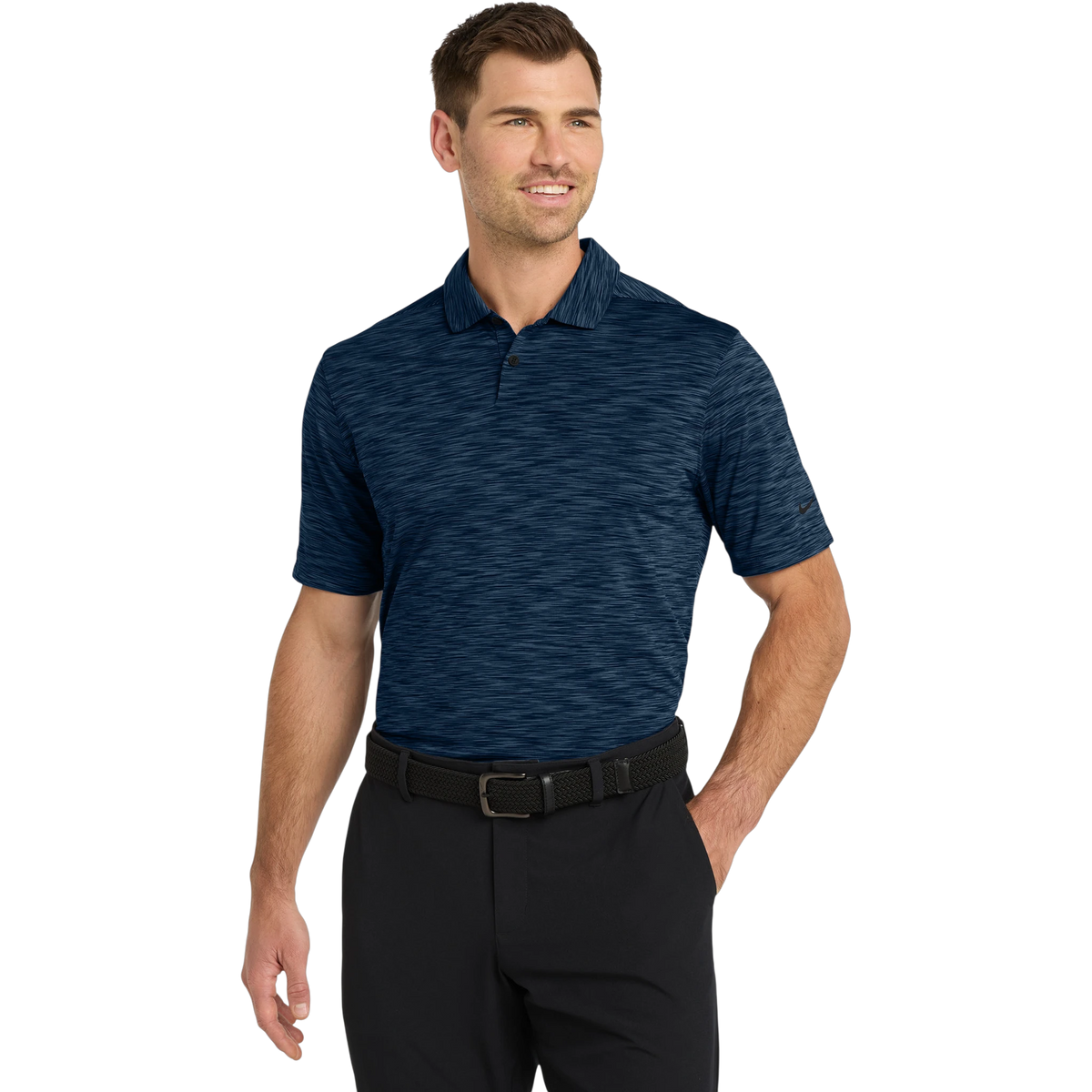 Nike Dri-FIT Vapor Space Dyed Polo in Navy — custom branded by Motive