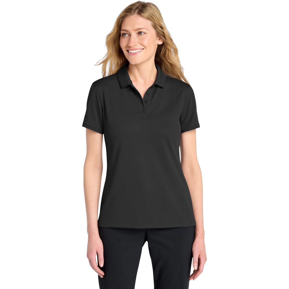 Nike Women's Victory Solid Polo in Black — custom branded by Motive