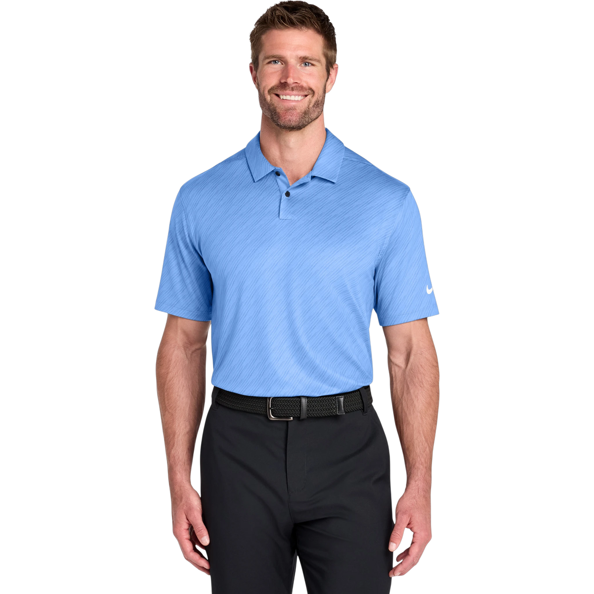 Nike Vapor Dash Polo in Valor Blue — custom branded by Motive