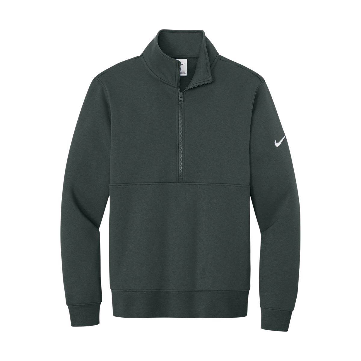 Nike Club Fleece Sleeve Swoosh 1/2-Zip in Anthracite — custom branded by Motive