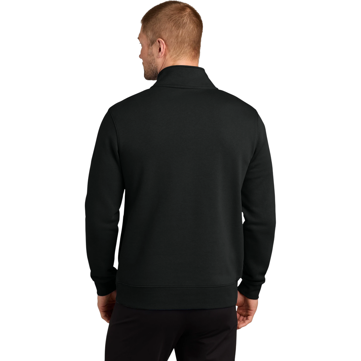 Nike Club Fleece Sleeve Swoosh 1/2-Zip in Black — custom branded by Motive