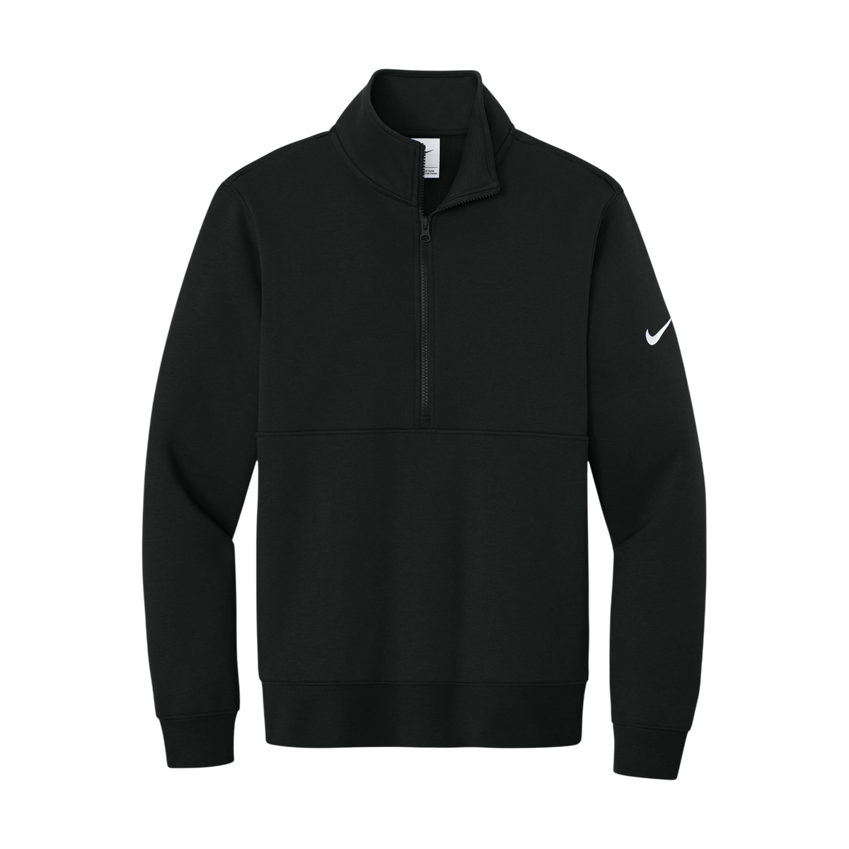 Nike Club Fleece Sleeve Swoosh 1/2-Zip in Black — custom branded by Motive