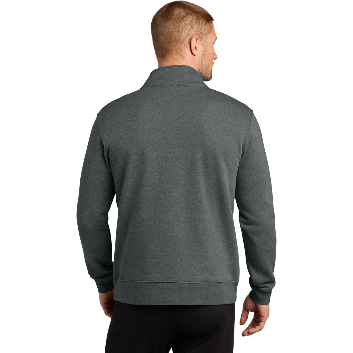 Nike Club Fleece Sleeve Swoosh 1/2-Zip in Charcoal Heather — custom branded by Motive
