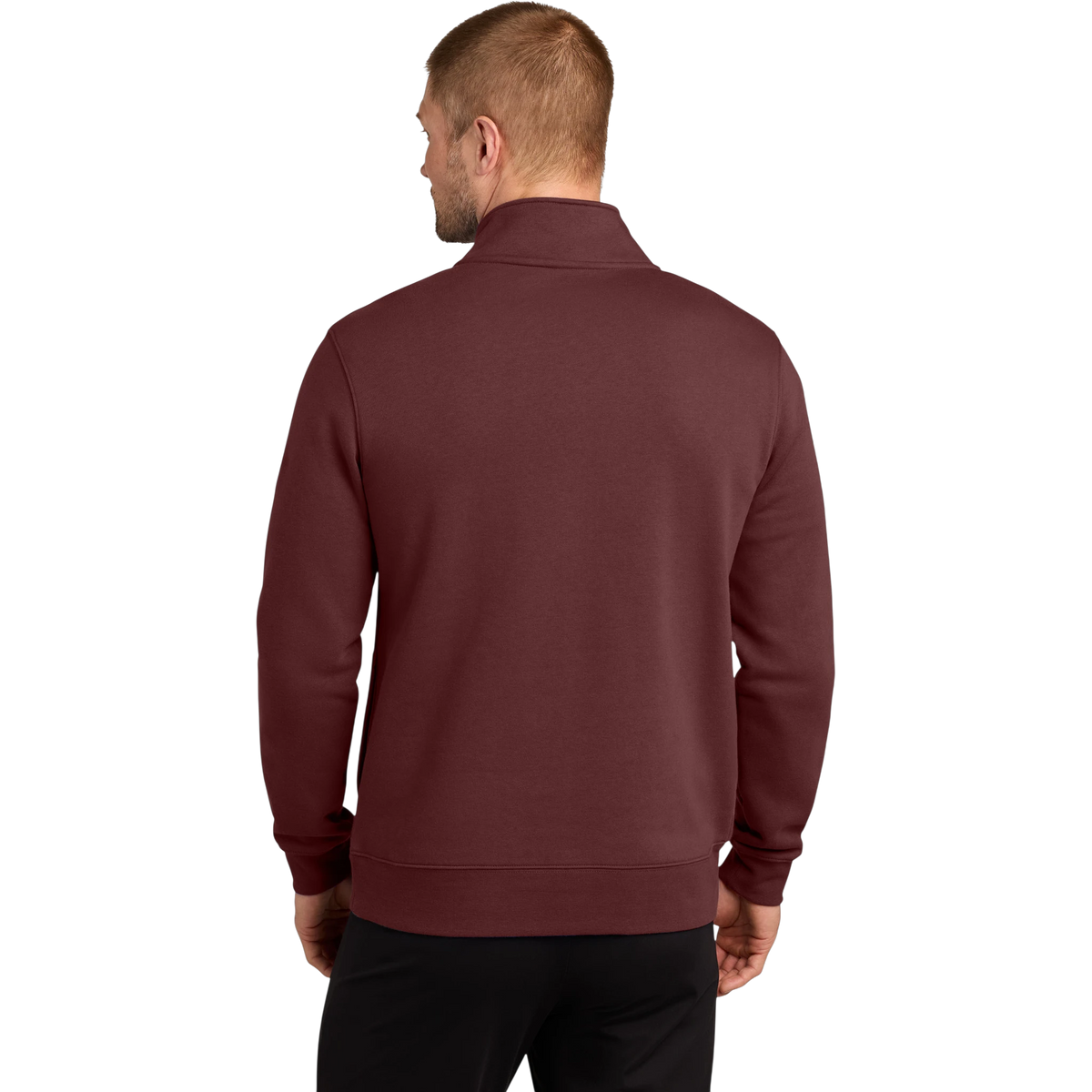 Nike Club Fleece Sleeve Swoosh 1/2-Zip in Dark Team Red — custom branded by Motive