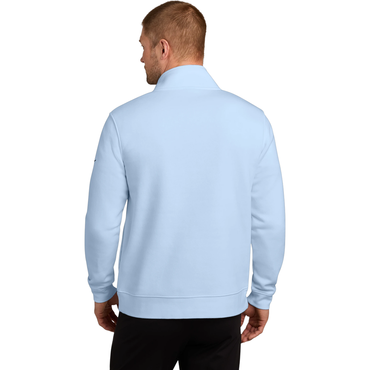 Nike Club Fleece Sleeve Swoosh 1/2-Zip in Hydrogen Blue — custom branded by Motive