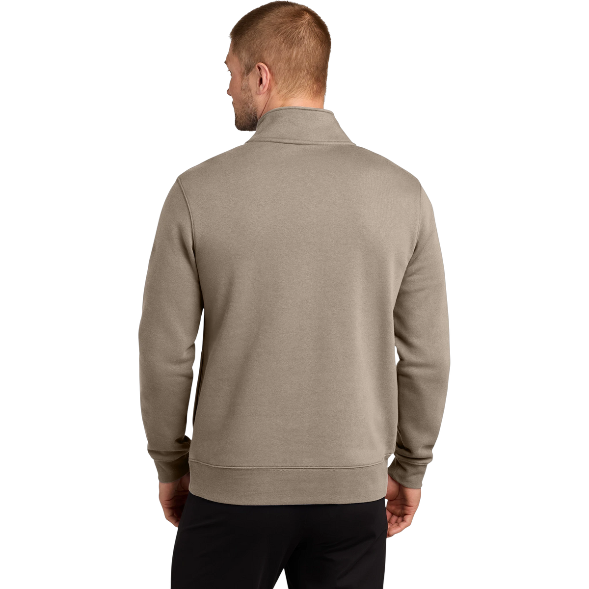 Nike Club Fleece Sleeve Swoosh 1/2-Zip in Khaki — custom branded by Motive