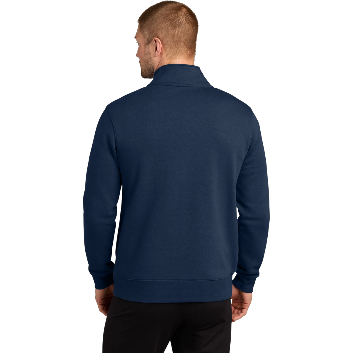 Nike Club Fleece Sleeve Swoosh 1/2-Zip in Midnight Navy — custom branded by Motive