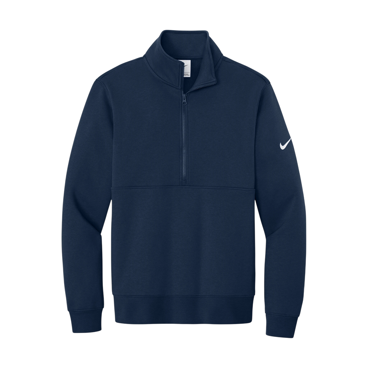 Nike Club Fleece Sleeve Swoosh 1/2-Zip in Midnight Navy — custom branded by Motive