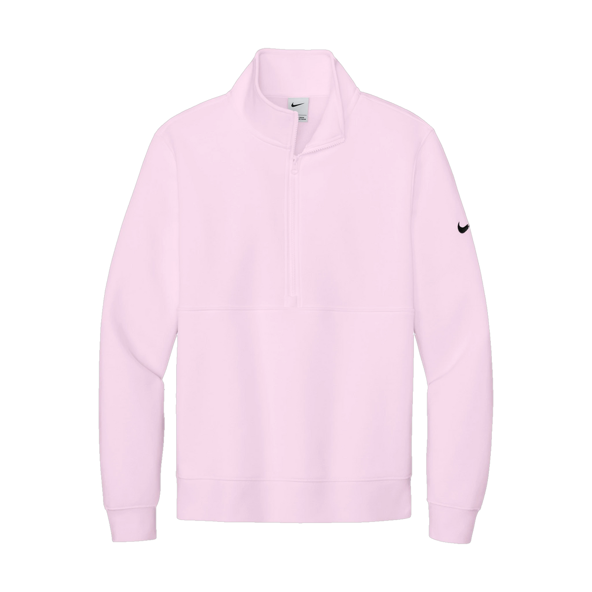 Nike Club Fleece Sleeve Swoosh 1/2-Zip in Pink Foam — custom branded by Motive