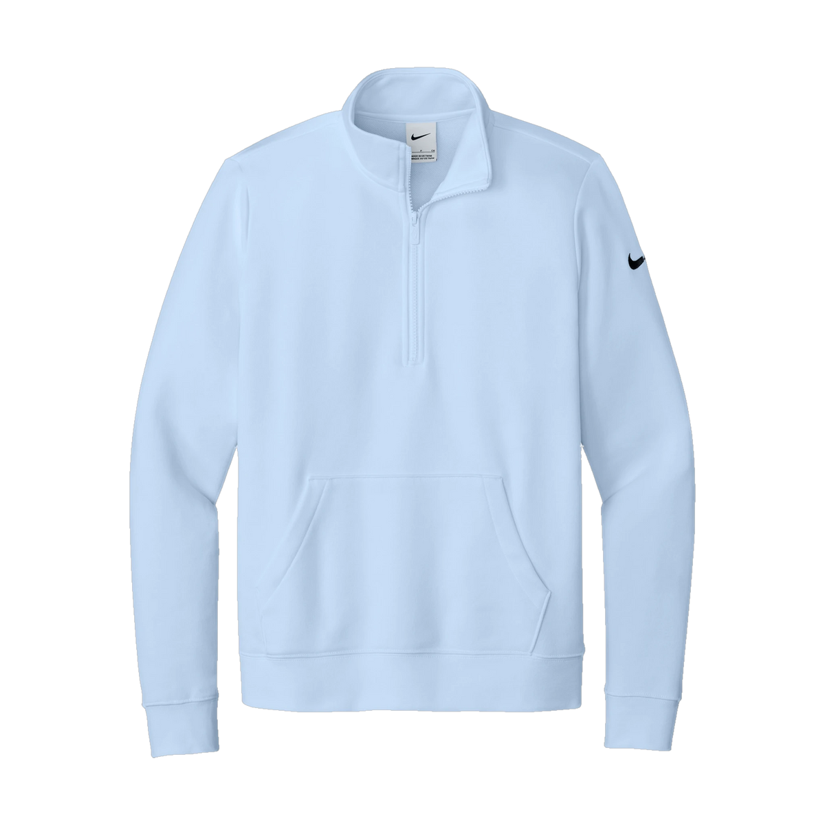 Nike Women's Club Fleece Sleeve Swoosh 1/2-Zip in Hydrogen Blue — custom branded by Motive