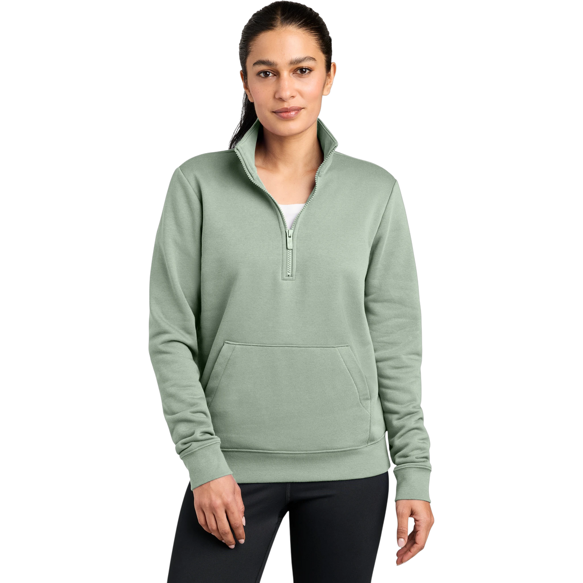 Nike Women's Club Fleece Sleeve Swoosh 1/2-Zip in Jade Horizon — custom branded by Motive