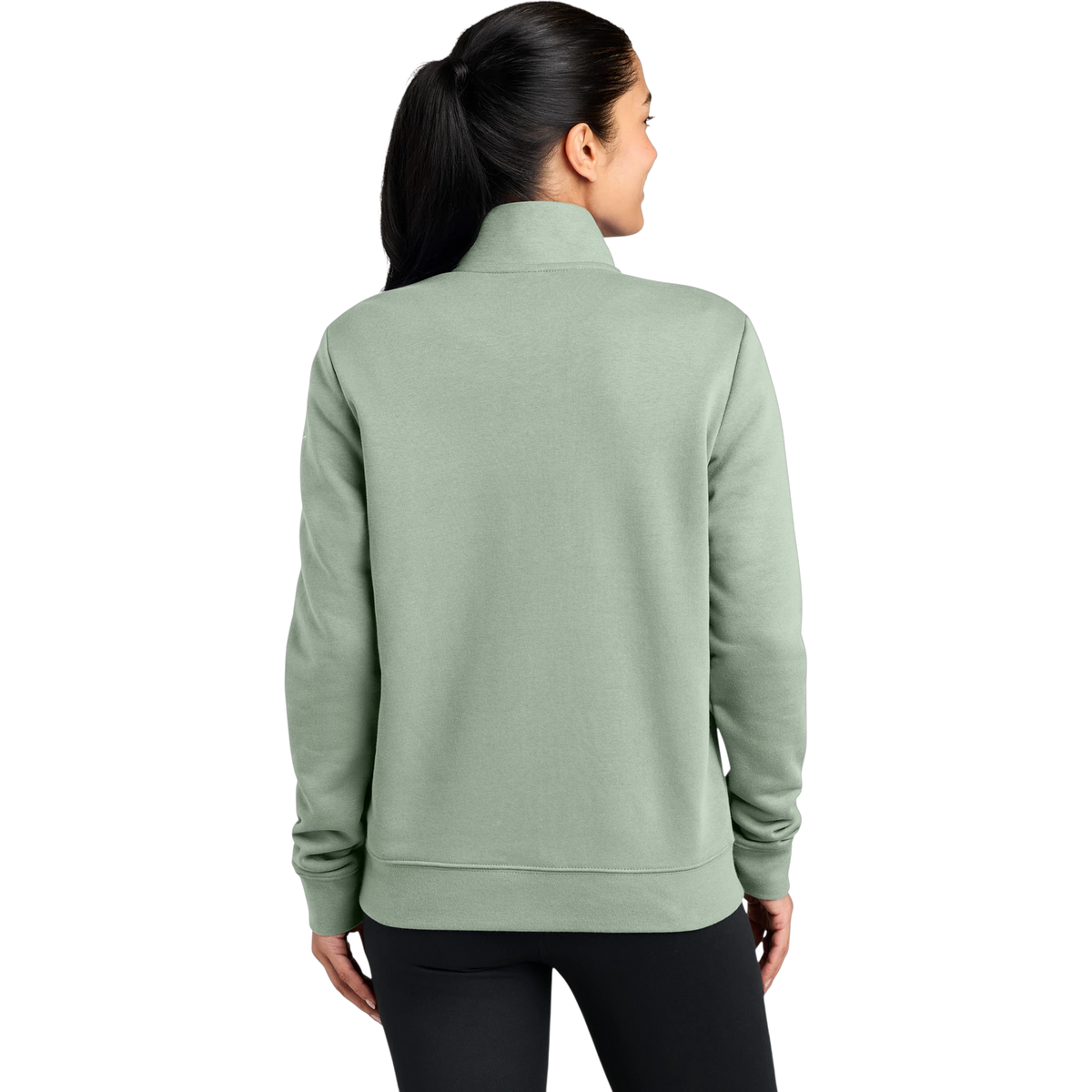 Nike Women's Club Fleece Sleeve Swoosh 1/2-Zip in Jade Horizon — custom branded by Motive