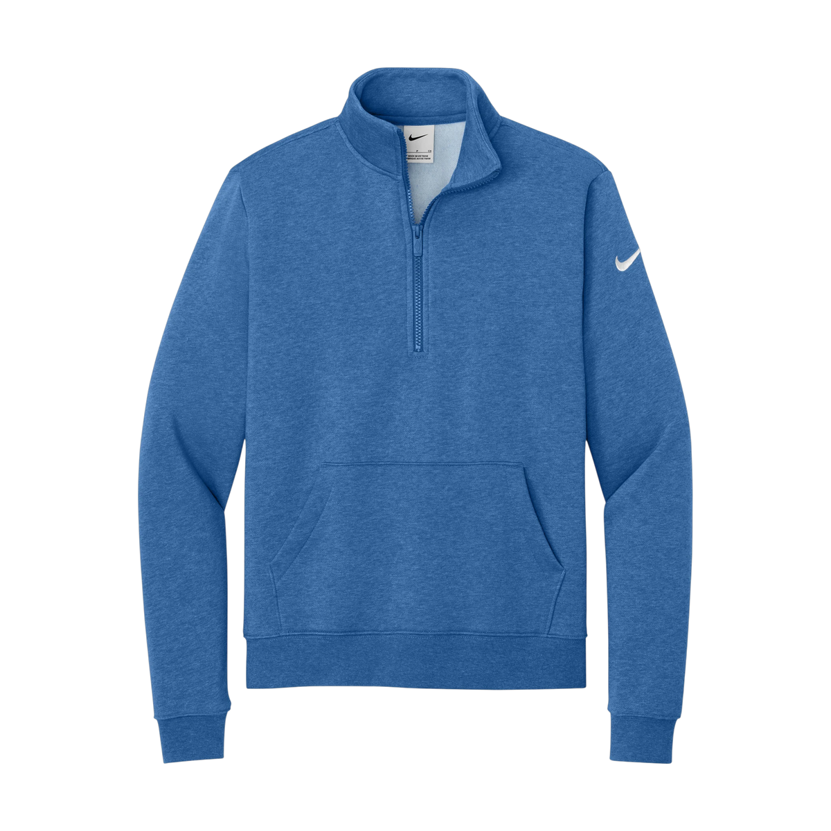 Nike Women's Club Fleece Sleeve Swoosh 1/2-Zip in Light Game Royal Heather