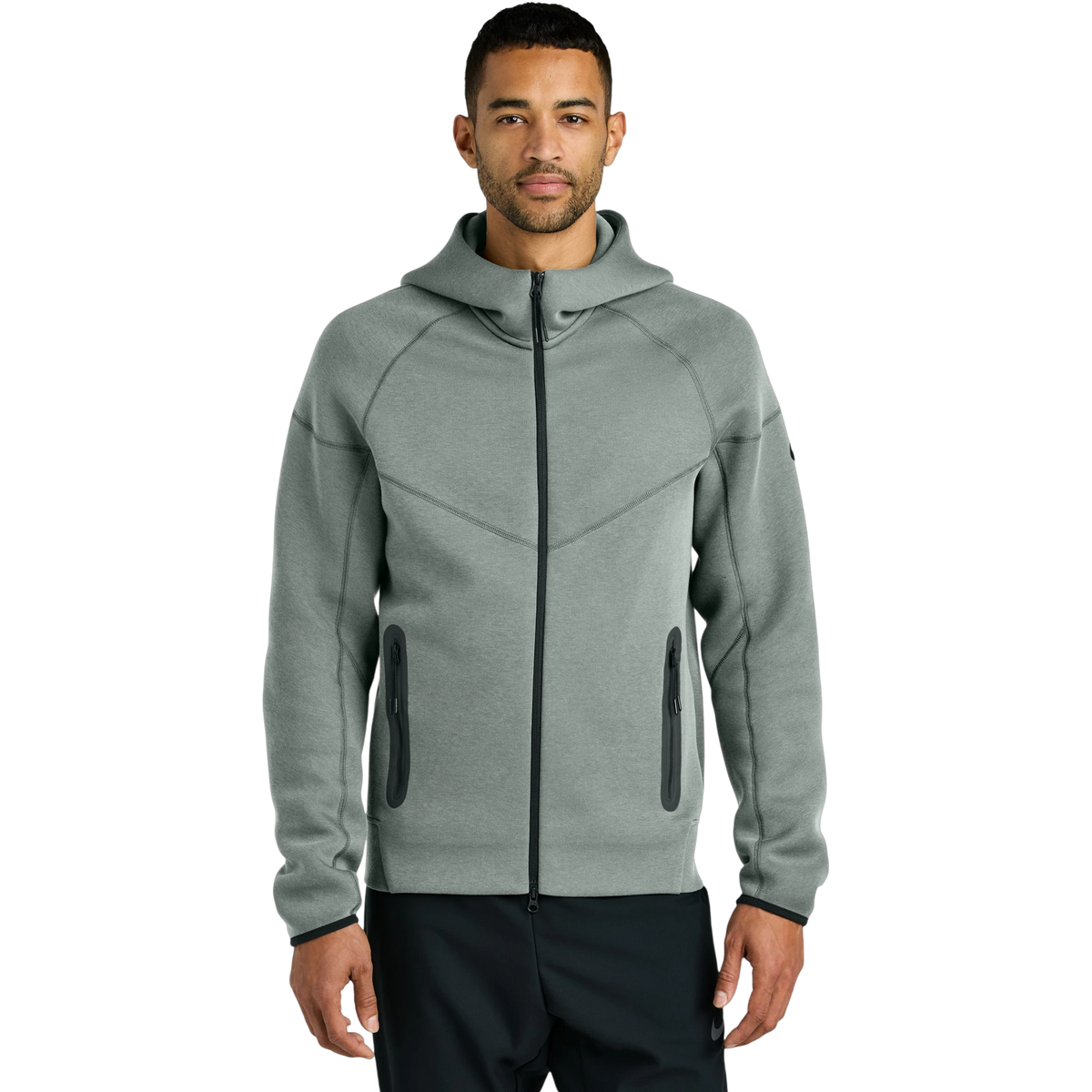 Nike Tech Fleece Full-Zip Hoodie in Dark Grey Heather — custom branded by Motive