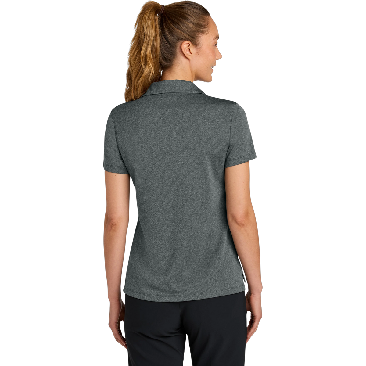 Nike Women's Dri-FIT Smooth Heather Polo in Anthracite Heather — custom branded by Motive