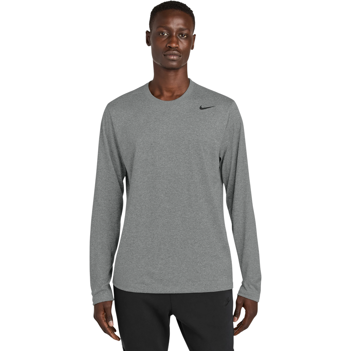 Nike Team rLegend Long Sleeve Tee in Carbon Heather — custom branded by Motive