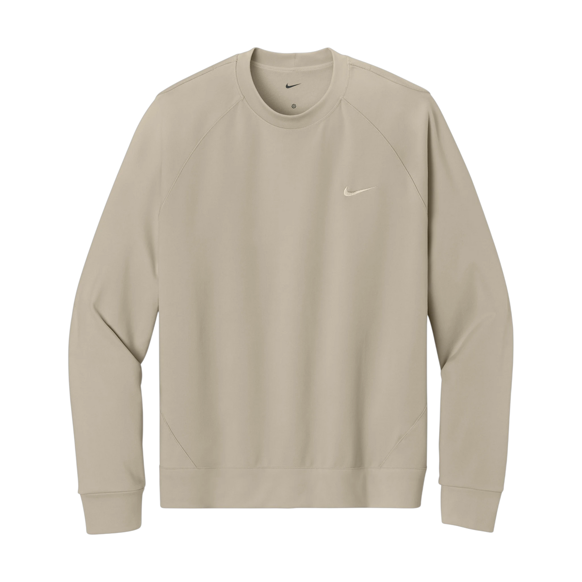 Nike Dri-FIT Primary Crew in Desert Khaki — custom branded by Motive