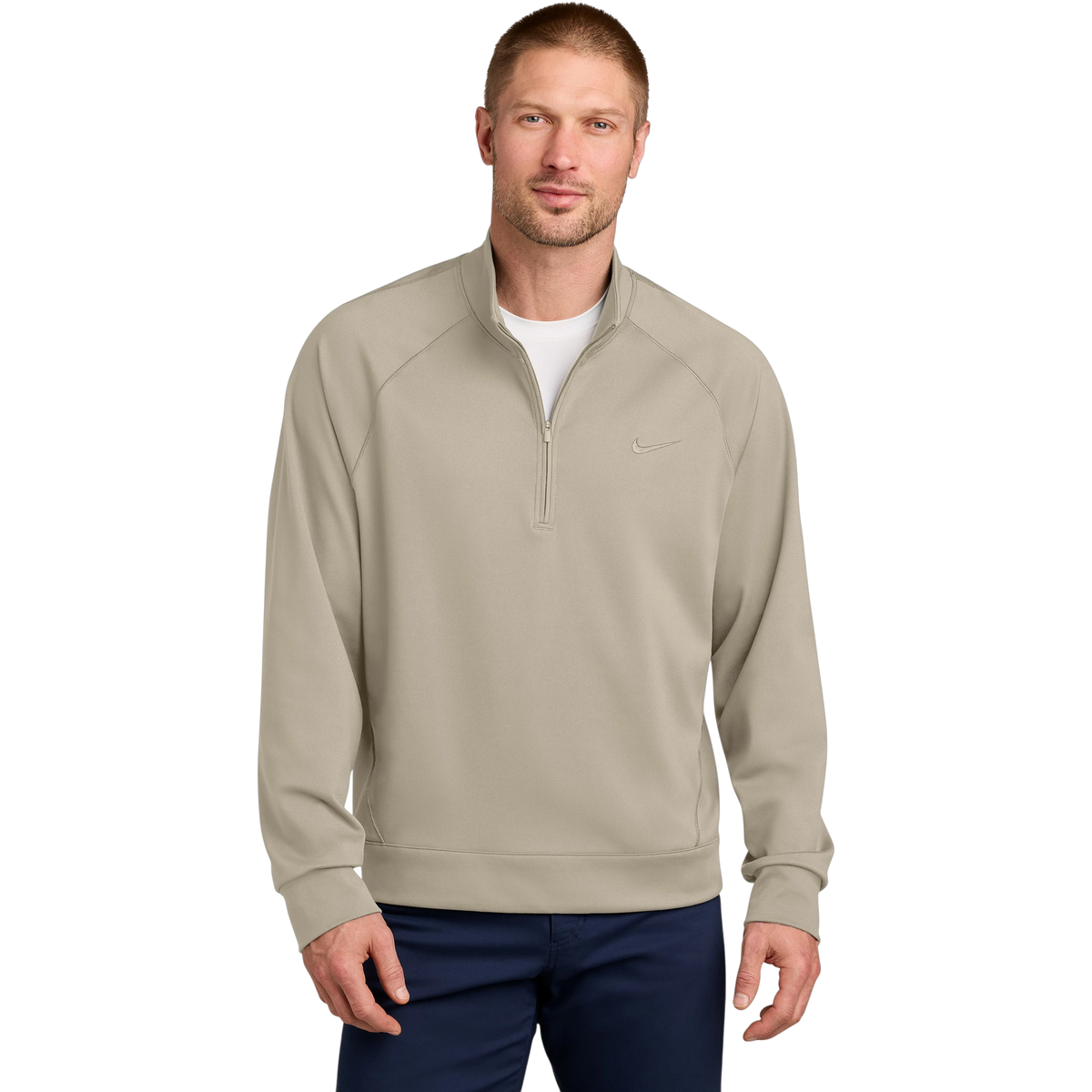 Nike Dri-FIT Primary 1/4-Zip in Desert Khaki — custom branded by Motive