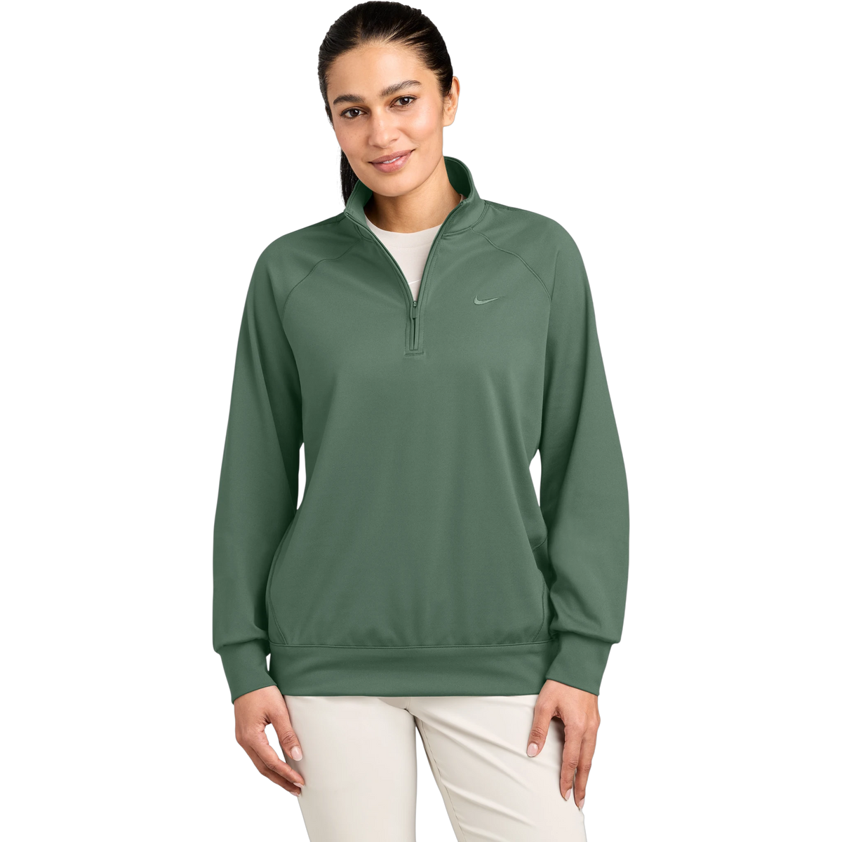 Nike Women's Dri-FIT Primary 1/4-Zip in Vintage Green — custom branded by Motive